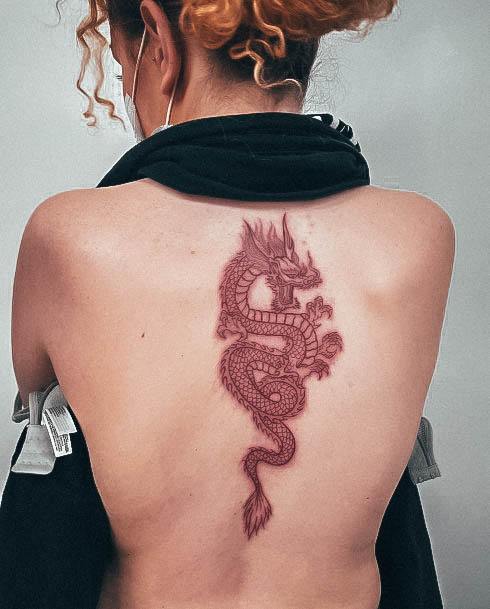 Cool Female Red Dragon Tattoo Designs