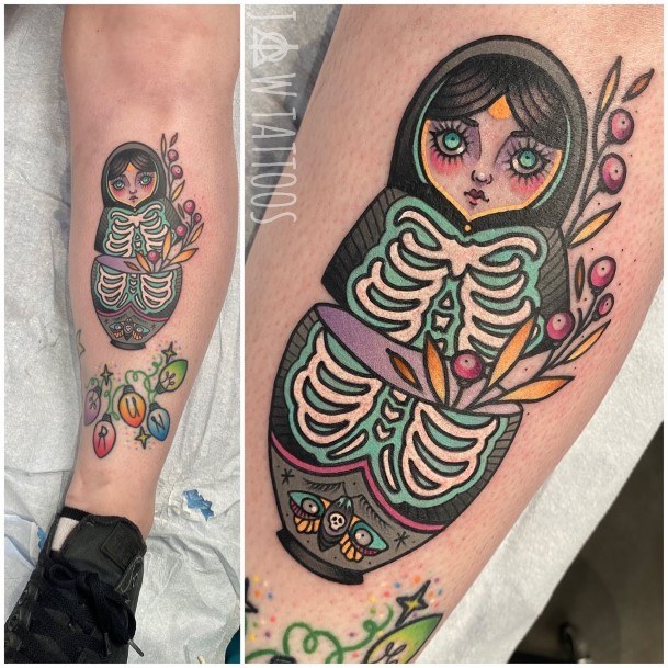 Cool Female Russian Nesting Doll Matryoshka Tattoo Designs