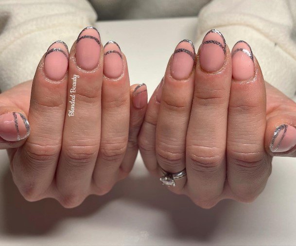 Cool Female Silver French Tip Nail Designs