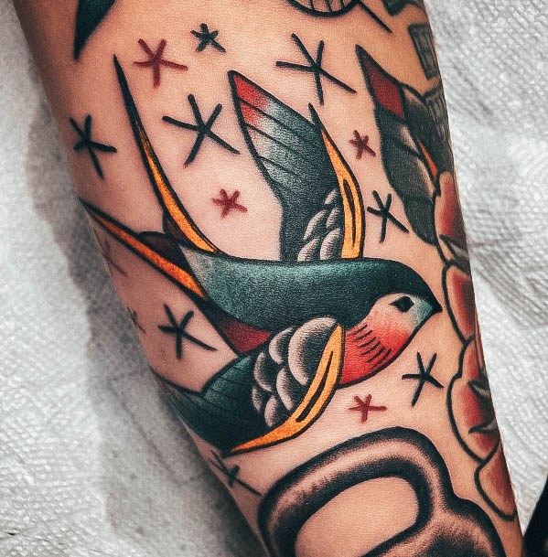 Cool Female Small Sparrow Tattoo Designs