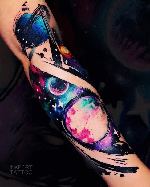 Cool Female Space Tattoo Designs