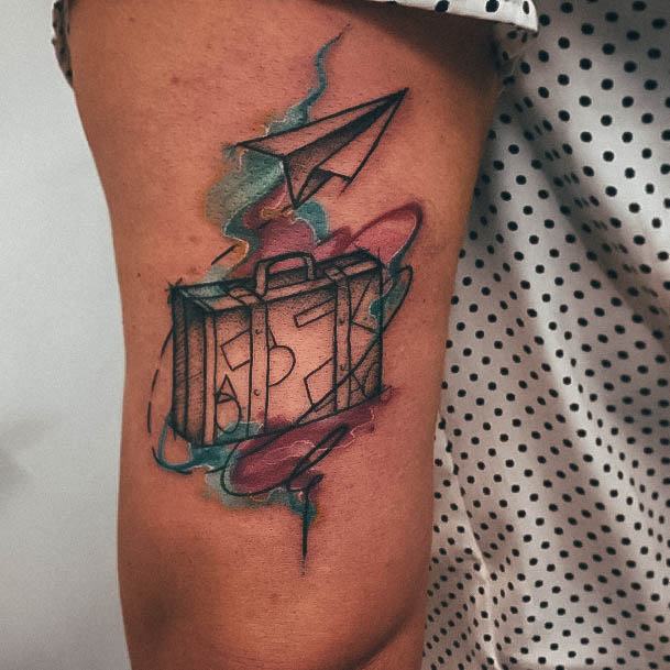 Cool Female Suitcase Tattoo Designs