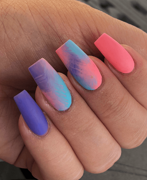 Cool Female Summer Matte Nail Designs