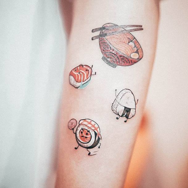 Cool Female Sushi Tattoo Designs