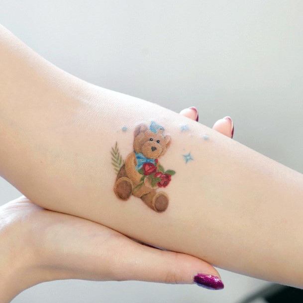 Cool Female Teddy Bear Tattoo Designs