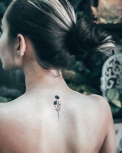 Cool Female Tiny Tattoo Designs Spine Back