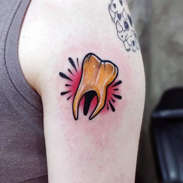 Cool Female Tooth Tattoo Designs