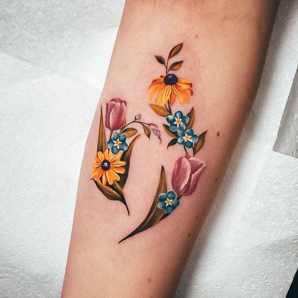 Cool Female Tulip Tattoo Designs