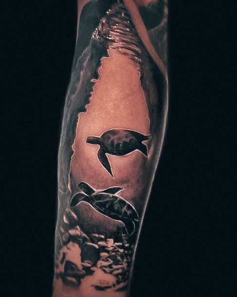 Cool Female Turtle Tattoo Designs 3d