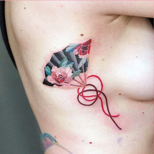 Cool Female Uchiwa Tattoo Designs