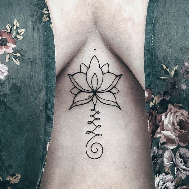 Cool Female Unalome Tattoo Designs