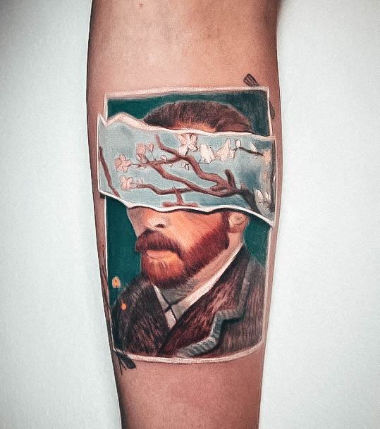 Cool Female Van Gogh Tattoo Designs