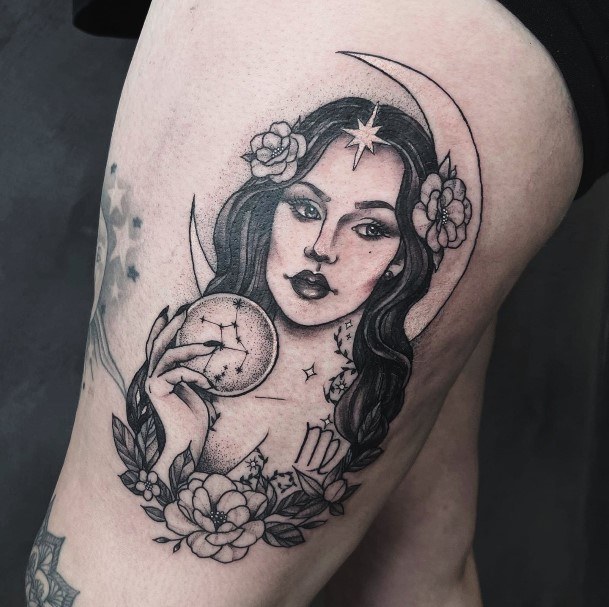 Cool Female Virgo Tattoo Designs