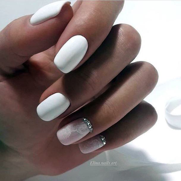 Cool Female White Dress Nail Designs