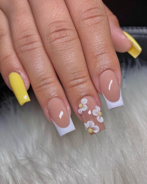 Cool Female White French Nail Designs