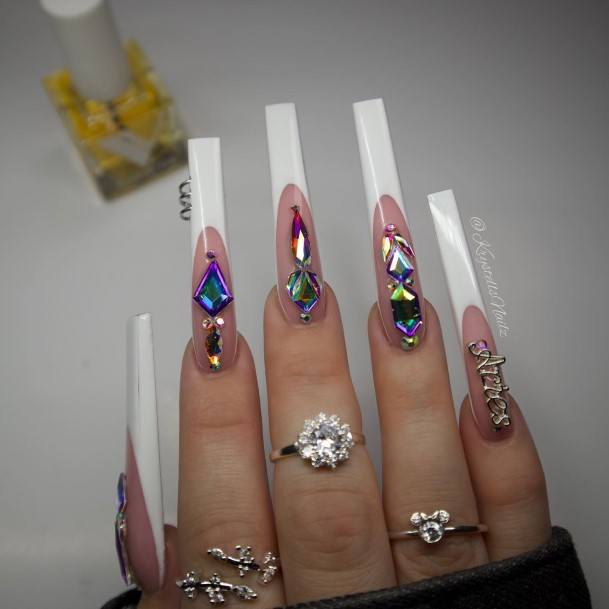 Cool Female White French Tip Nail Designs