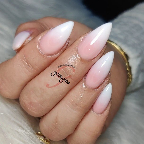 Cool Female White Ombre Nail Designs