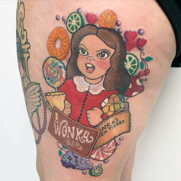 Cool Female Willy Wonka Tattoo Designs