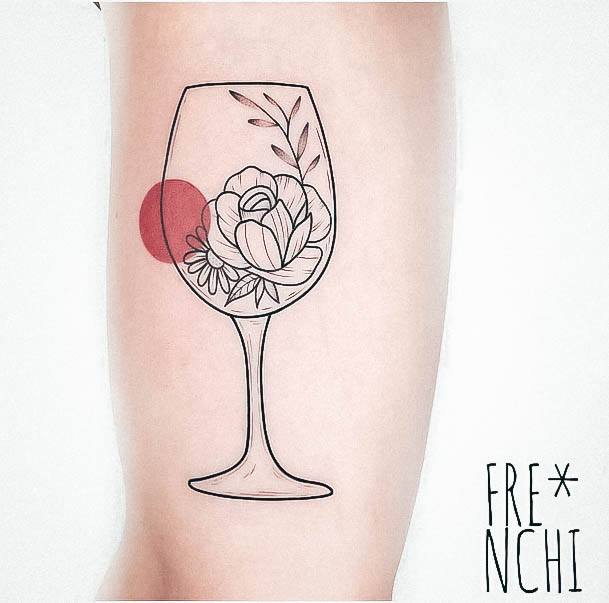 Cool Female Wine Tattoo Designs