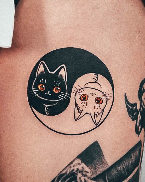 Cool Female Yin Yang Tattoo Designs