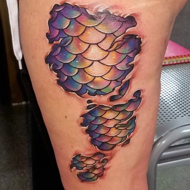 Cool Fish Scales Tattoos For Women