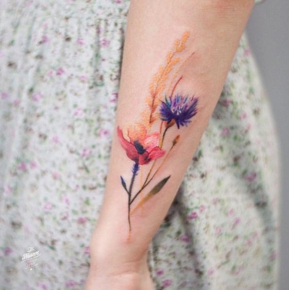 Cool Floral Tattoo Womens Wrists