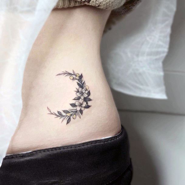 Cool Flower Moon Tattoos For Women