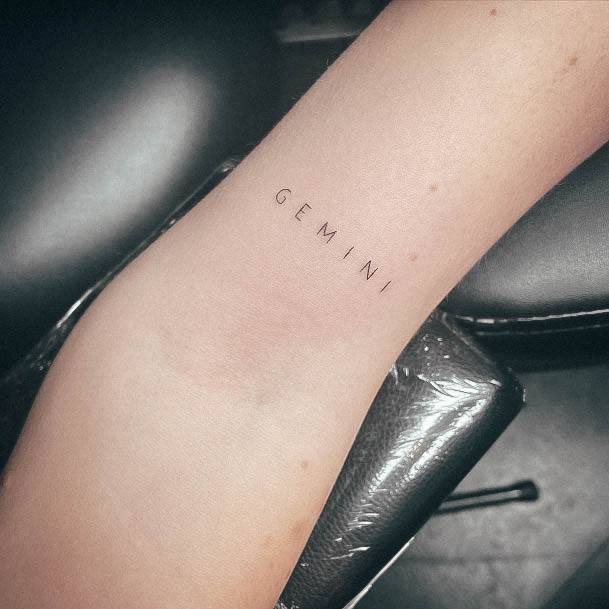 Cool Gemini Tattoos For Women Word Tiny