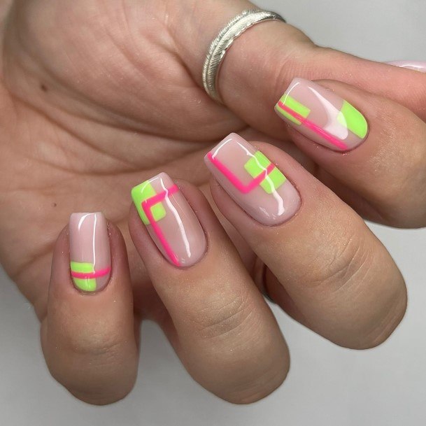 Cool Geometric Nails For Women