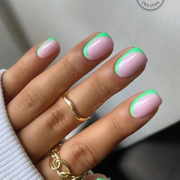 Cool Green Nails For Women Outline
