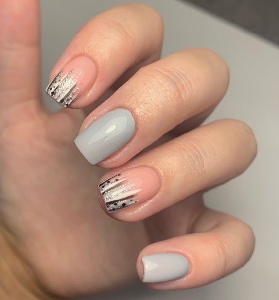 Cool Grey And White Nails For Women
