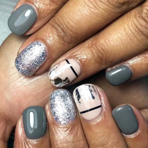 Cool Grey Nails Summer Design