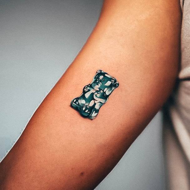 Cool Gummy Bear Tattoos For Women Glossy Blue