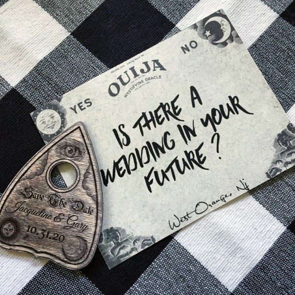 Cool Halloween Wedding Table Topper Ouija Invitation