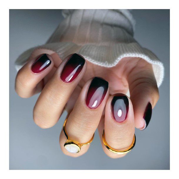 Cool Maroon And Black Nails For Women