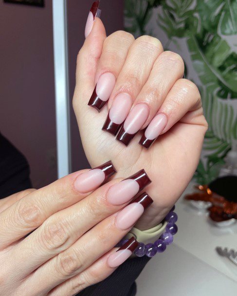 Cool Maroon Dress Nails For Women