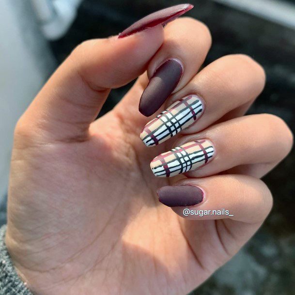 Cool Matte Maroon Nails For Women