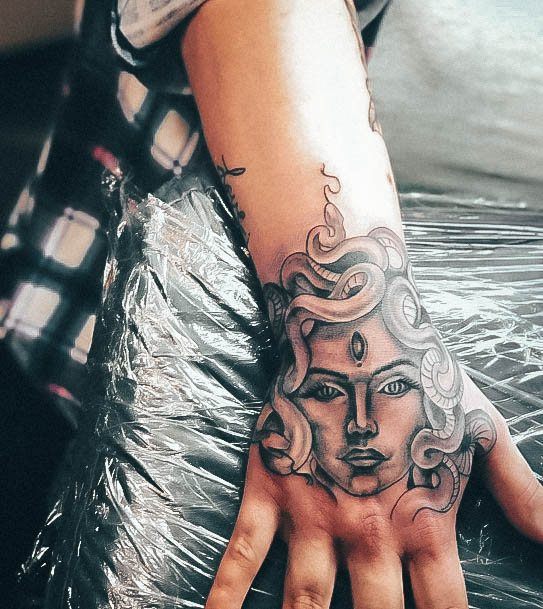 Cool Medusa Tattoos For Women On Hand