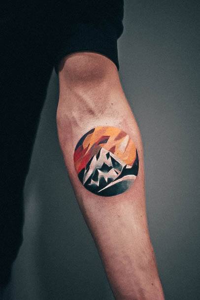 Cool Mountain Tattoos For Women Colorful