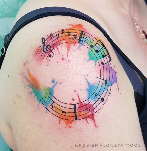 Cool Music Note Tattoos For Women