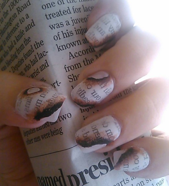 Cool Newspaper Nails For Women