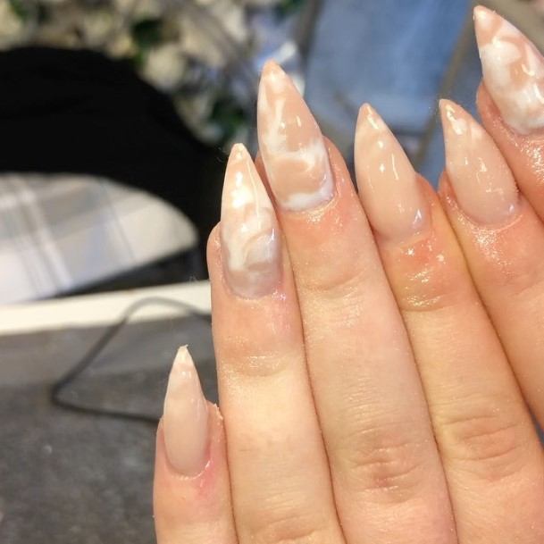 Cool Nude Marble Nails For Women