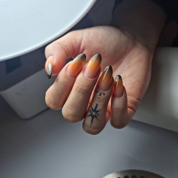 Cool Orange And White Nails For Women