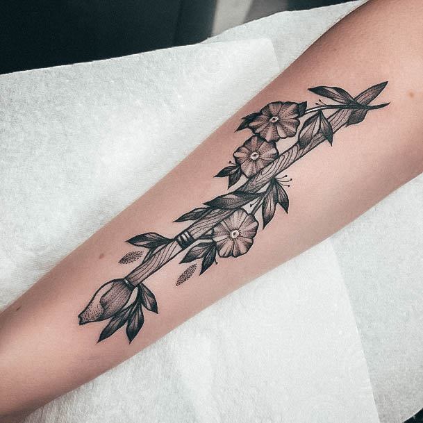 Cool Paint Brush Tattoos For Women