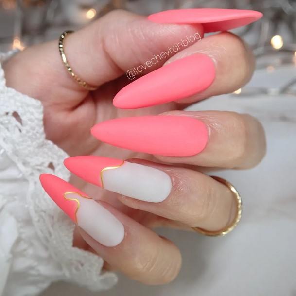 Cool Peach And Pink Nails For Women