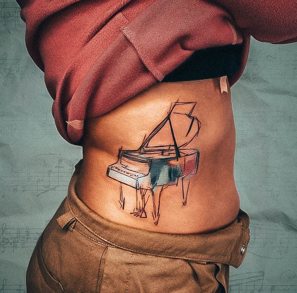 Cool Piano Tattoos For Women