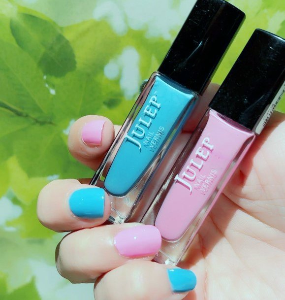 Cool Pink And Blue Nails For Women