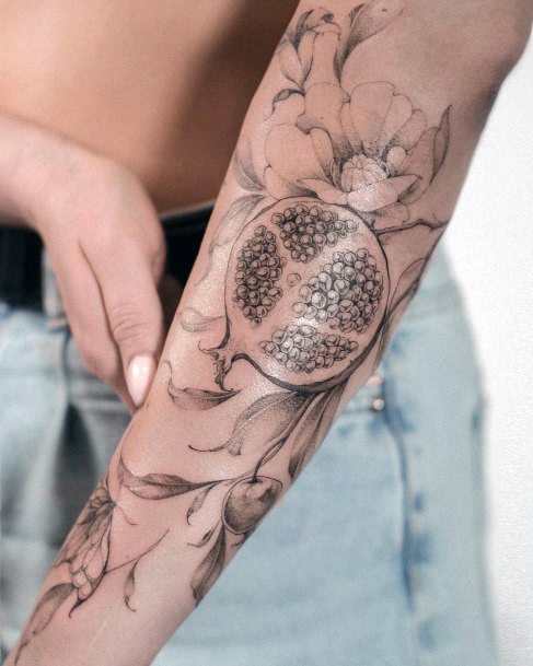 Cool Pomegranate Tattoos For Women