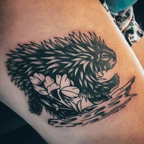 Cool Porcupine Tattoos For Women