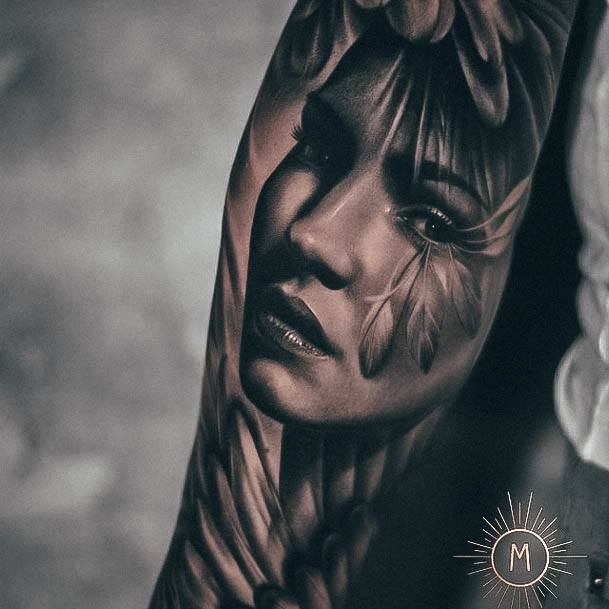 Cool Portrait Tattoos For Women